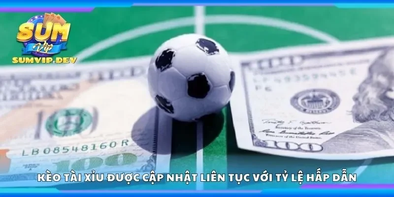 Kèo tài xỉu được cập nhật liên tục với tỷ lệ hấp dẫn